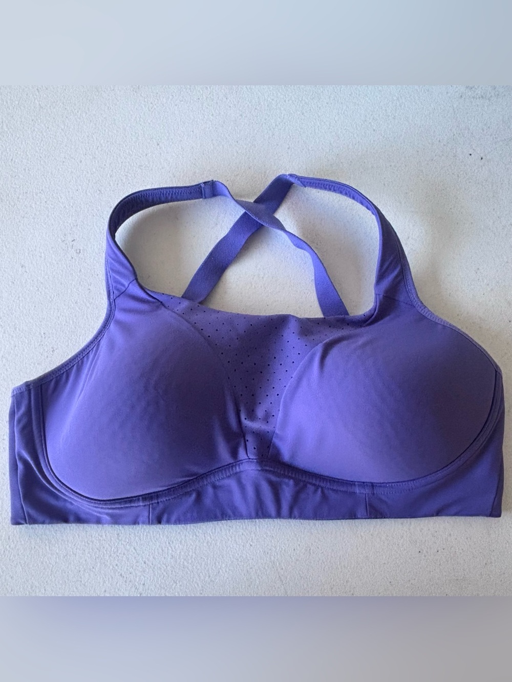 Purple Sports Bra with Crisscross Back